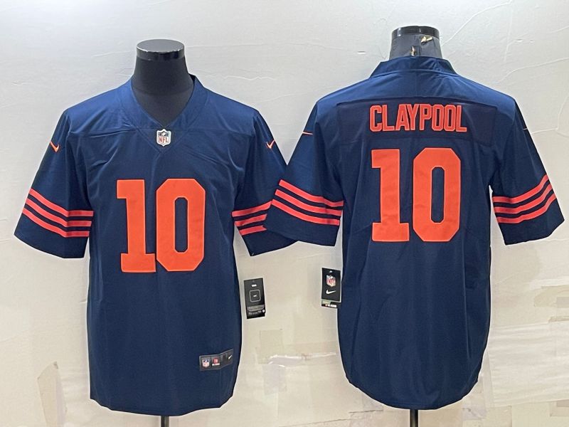 Men Chicago Bears #10 Claypool Blue orange 2022 Vapor Untouchable Limited Nike NFL Jersey